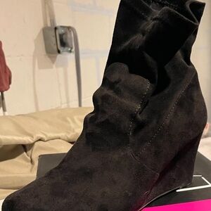 Lane Bryant Chic Black Suede Wedges